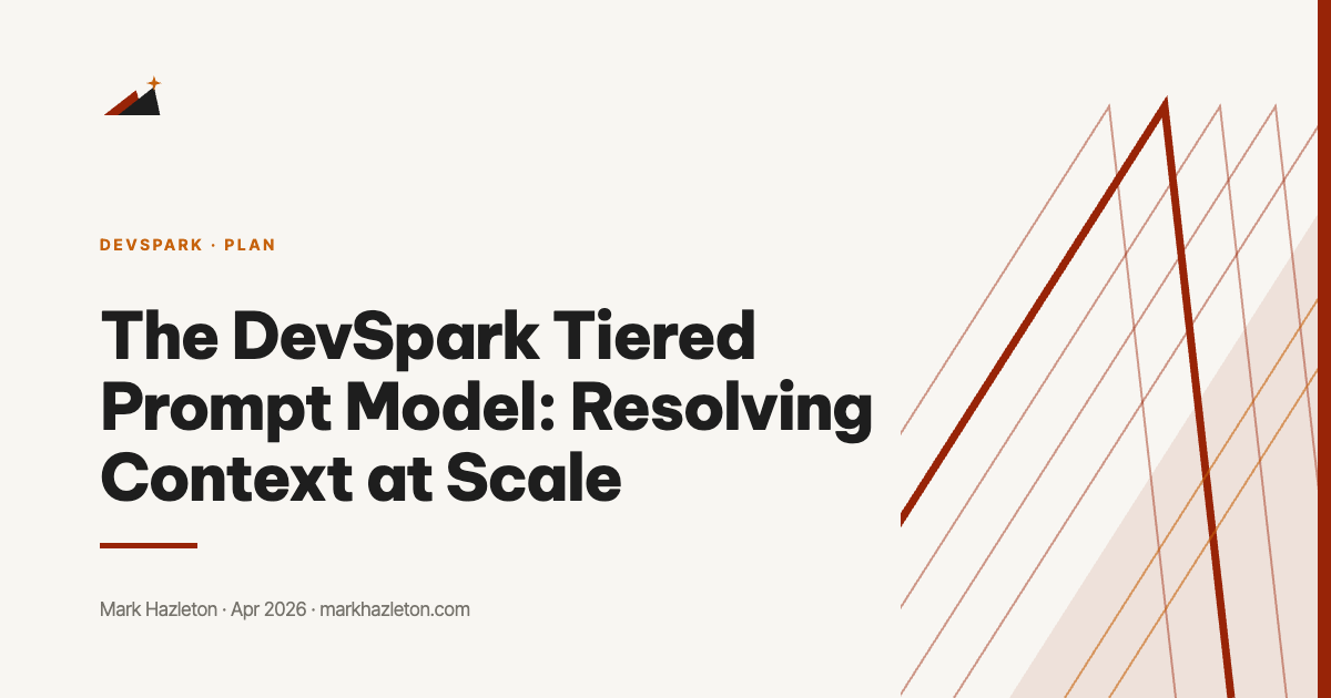 The DevSpark Tiered Prompt Model: Resolving Context at Scale