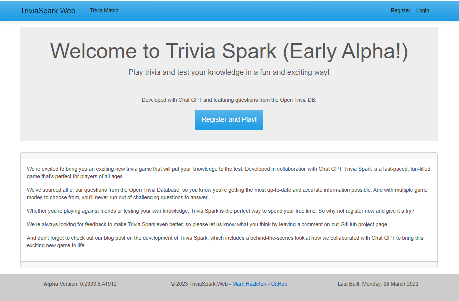 Trivia Spark: Building a Trivia App with ChatGPT