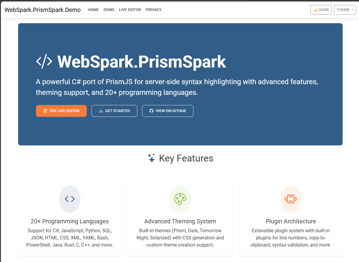 PrismSpark: Advanced C#/.NET Syntax Highlighting Library