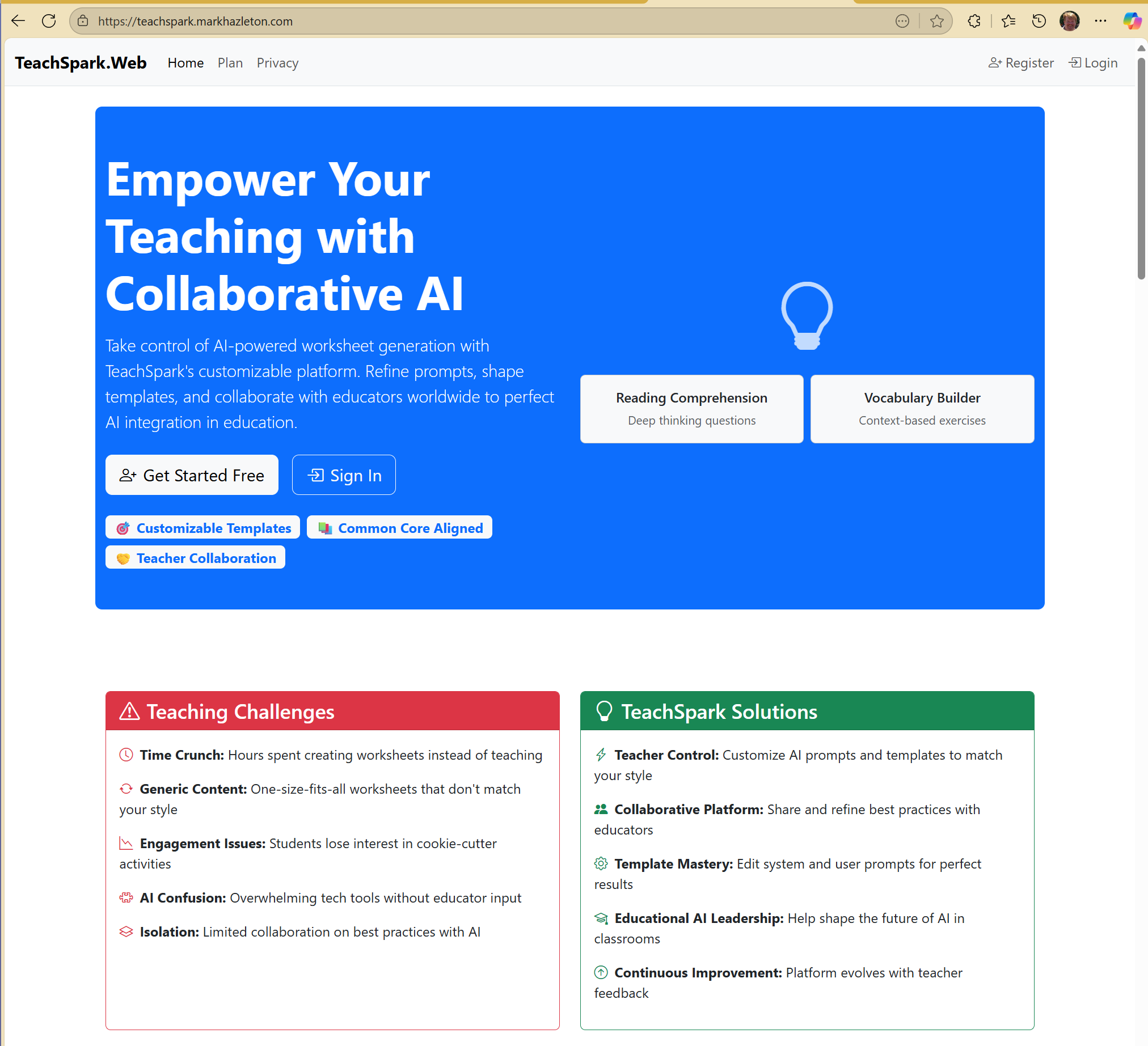 TeachSpark: AI-Driven Educational Platform