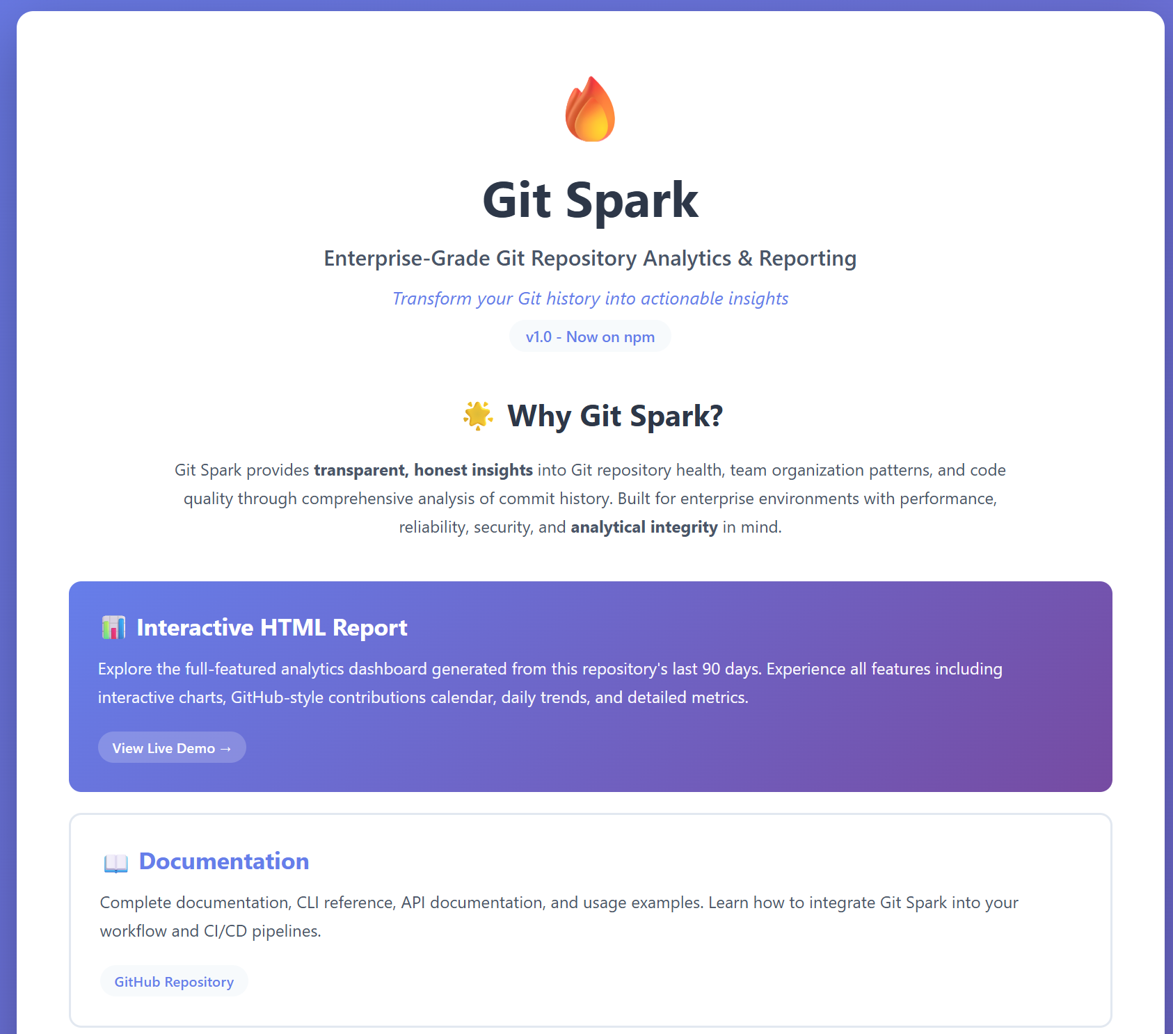 Git Spark: Advanced Git Repository Analytics Tool