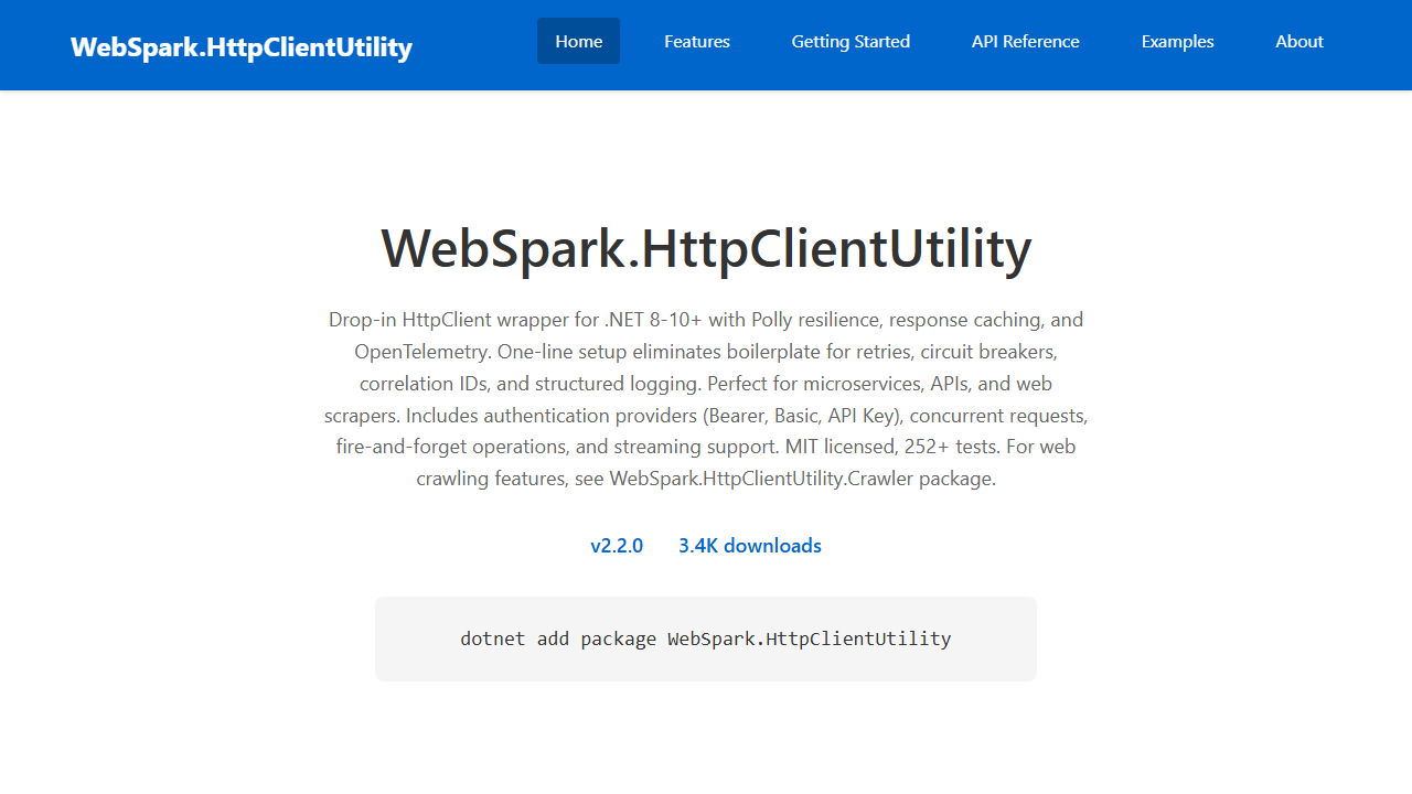WebSpark.HttpClientUtility screenshot